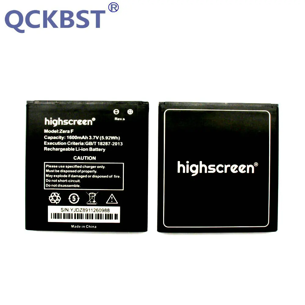 1600mAh (57*54*4mm) Высокое качество запасная батарея для мобильного телефона Highscreen Zera F