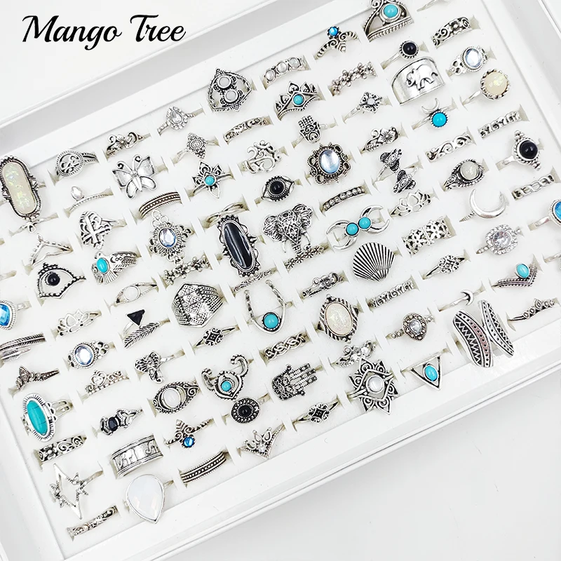 кольцо женское мужское кольца для женщин 50 шт.богемное винтажное серебряное