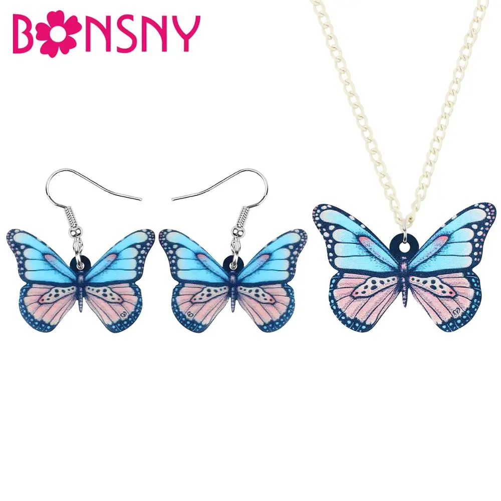 Акриловые Ювелирные наборы Bonsny в виде милого морфона и бабочки модные серьги