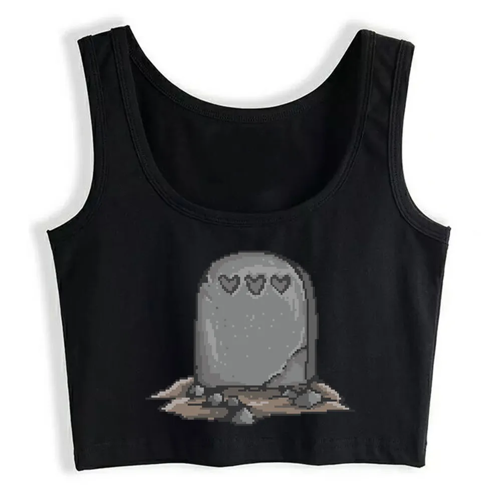 

Crop Top Women Dead Gamer Grave Site 90'S Pixel Game Graphics Harajuku Tank Top Women Sleeveless Women Clothes