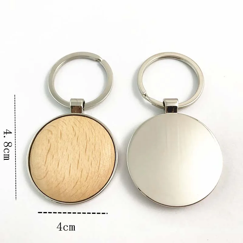 Брелок для ключей Круглый прямоугольный деревянный 1 шт. | Украшения и аксессуары