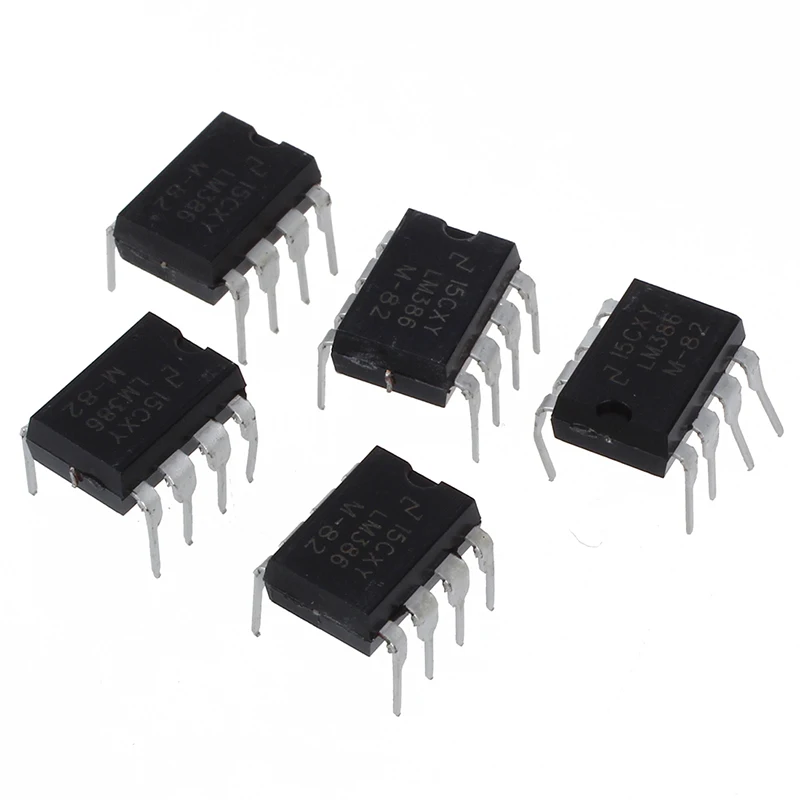 AAAE Top-5 Pcs Through Hole Audio Power Amplifier LM386N 8 Pins DIP IC | Электроника