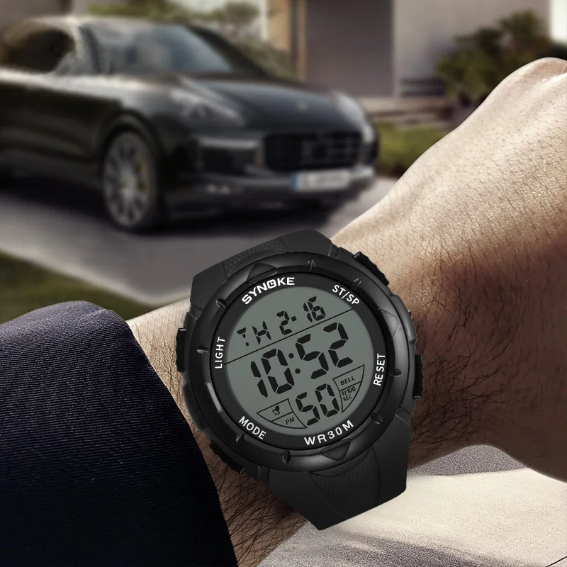 SYNOKE Men's Sport Watch Waterproof Electronic Clock TOP Brand Men Luxury Digital Watches LED Large Dial Military Watch For Men
