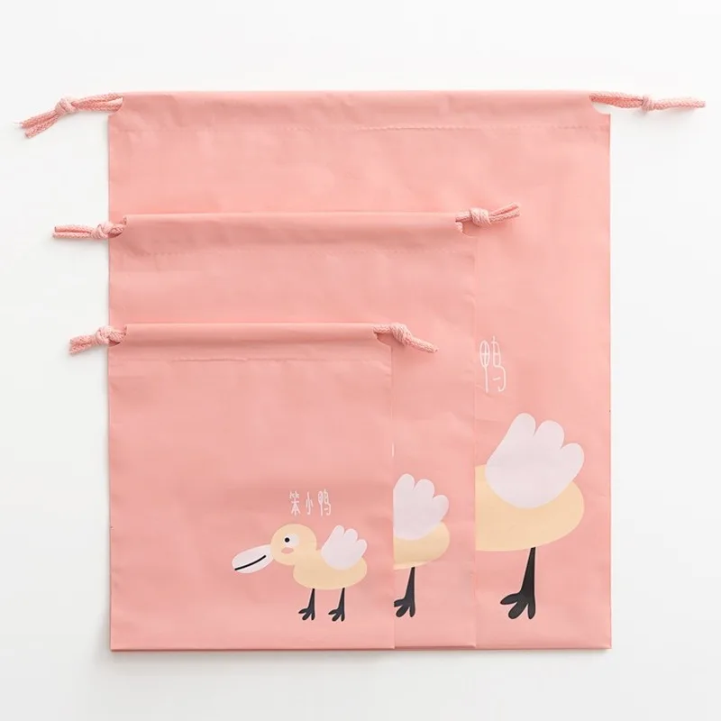 

1pc Bird Pattern Pencil Bag Cosmetic Bag Stationery Holder Pouch Students PVC Drawstring Bag for Travel Organizer Home Supplies