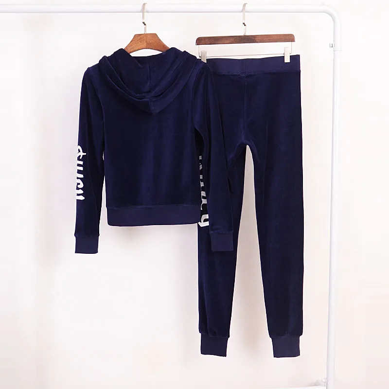 navy blue Осенние спортивные толстовки, костюмы, Женская Спортивная одежда для бега, спортивный костюм с капюшоном, женская одежда, Лоскутные Спортивные штаны, осенний костюм - Цвет: navy blue