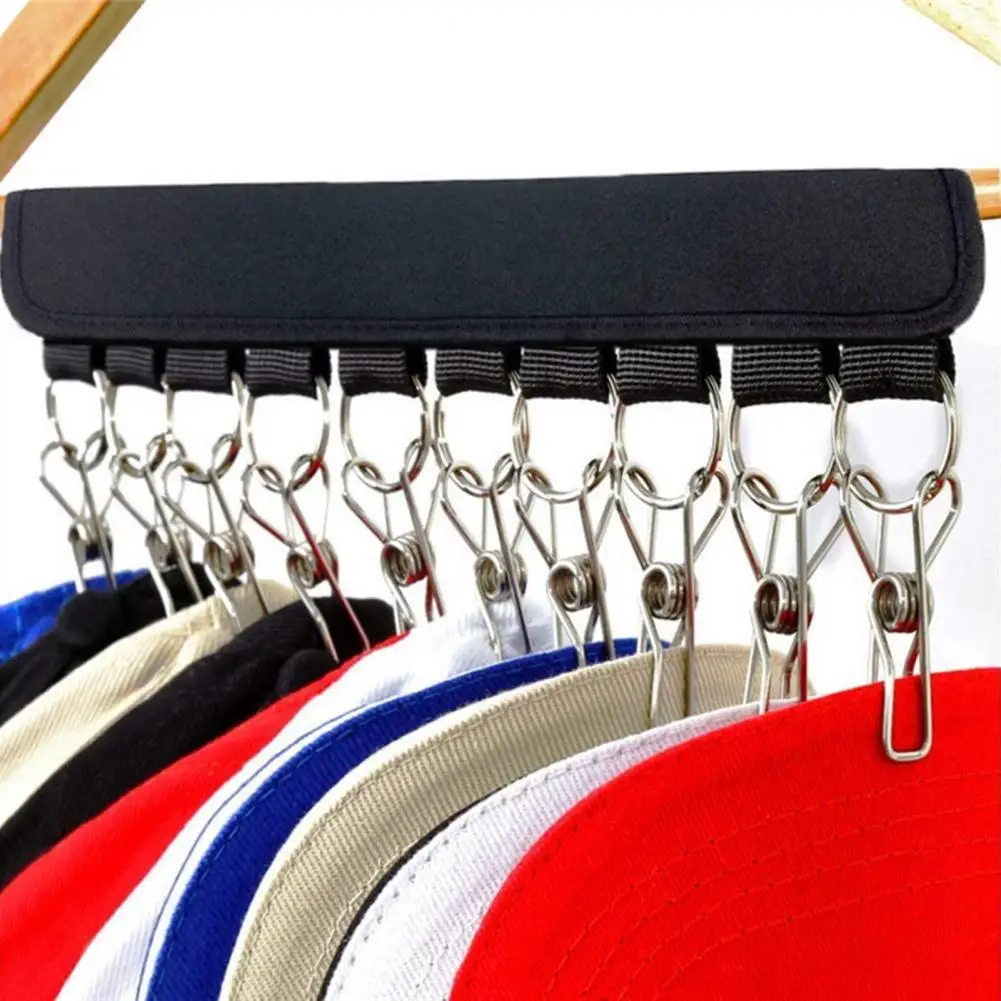 

Fabric 2Pcs/Set Great Closet Hanger Hat Organizer Holder Easy Assembly Hat Organizer Hook Load Bearing for Wardrobe