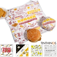 25pcs wax paper food grade grease paper food wrappers bread sandwich burger fries baking tools oilpaper fast food customized