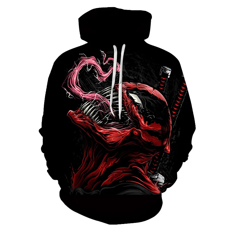 Новейшие толстовки с капюшоном с 3D принтом Venom, повседневные толстовки с капюшоном с длинным рукавом для мужчин и женщин, толстовки с капюшоном с дэдпулом, топы с человеком-пауком - Цвет: WY352