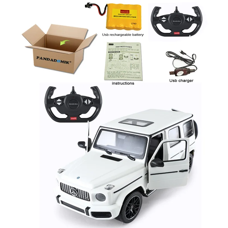 white Радиоуправляемая машинка Rastar 1:14 AMG G63 SUV, Радиоуправляемая машинка, модель электромобиля, игрушки для мальчиков, рождественский подарок - Цвет: white