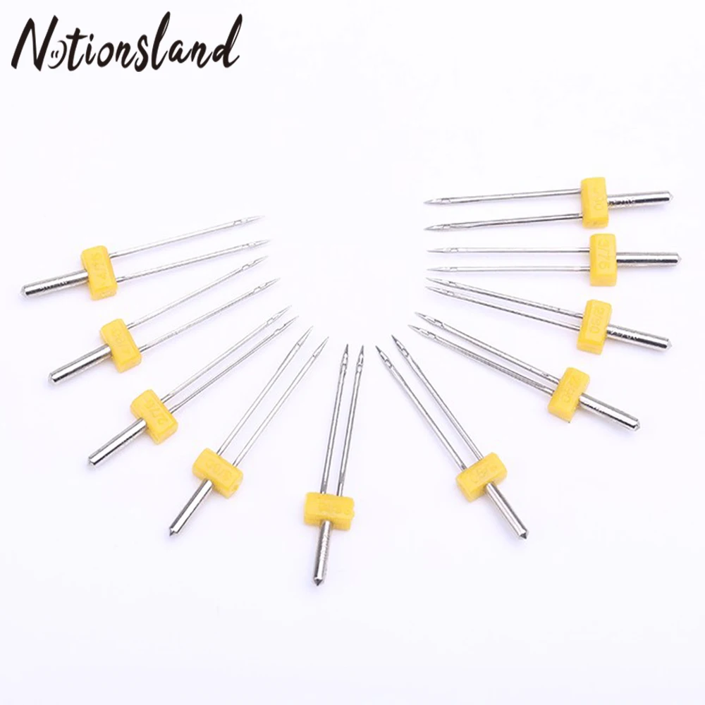 

Multifunctional Double Twin Sewing Machine Needles 10 Sizes Mixed Needles with Plastic Box for DIY Household Sewing Machine Tool