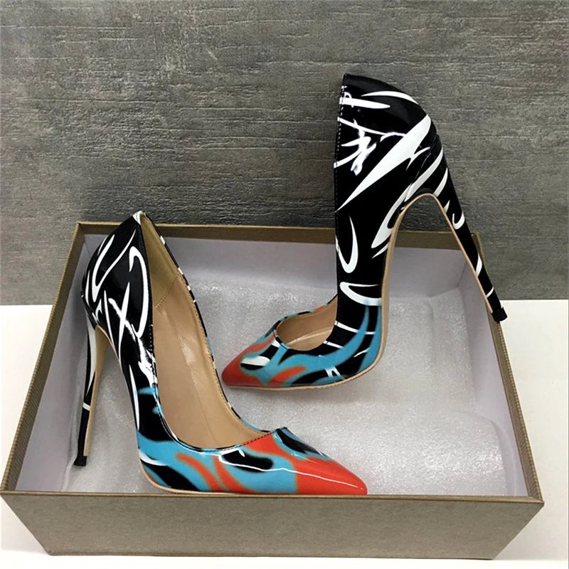 Женские туфли лодочки из лакированной кожи на высоком каблуке 12 см|Женские туфли|