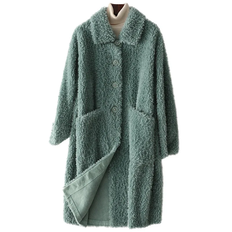 

Autumn Winter Women Clothes 2020 Korean Vintage Real Coat Female Wool Jacket Sheep Shearling Fur Long Tops ZT4878