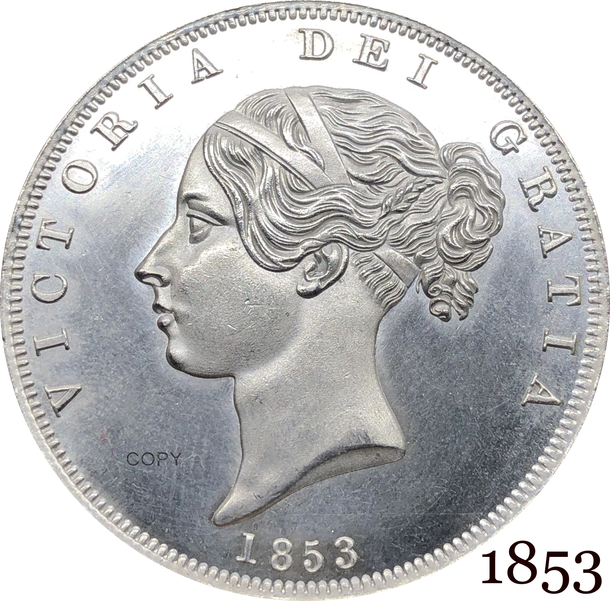 

Британская Корона 1853 король Джордж VI английский Лондон Серебряная королевская Мятная семья покрытые серебряными копиями монеты