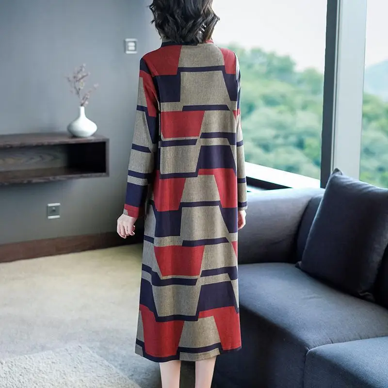 

Winter Dress 2021 New Fleece Thickened Long Section Over the Knee Ethnic Style Large Size Loose Figure Flattering Skirt