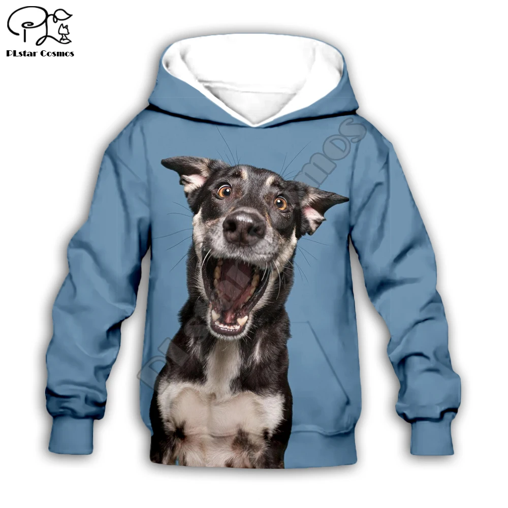 

Kids sets 3D Funny Dog print hoodies children long sleeve Sweatshirt baby boy girl clothing gift zipper coat
