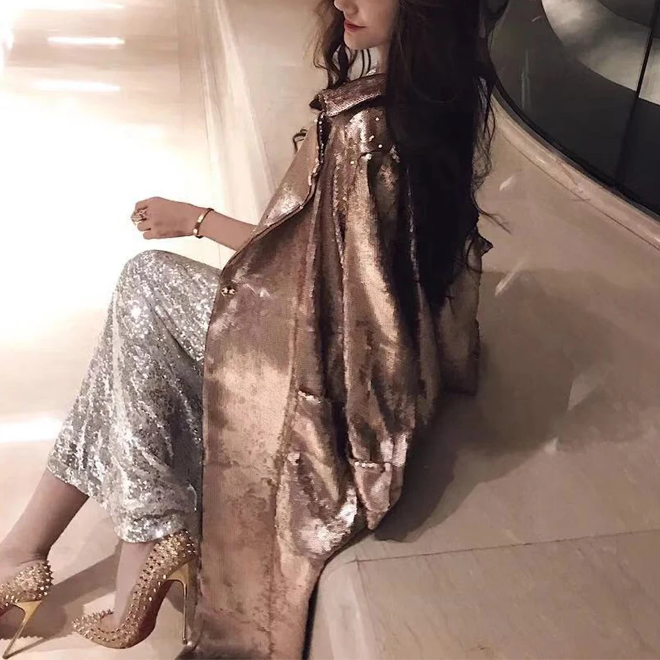 Женские куртки Amily. c с блестками золотого цвета для клубов и вечеринок|Женские куртки| |