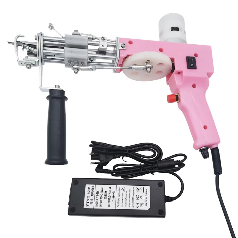 Pistola de Tufting Rosa 2 en 1, pila de corte y bucle, alfombra el&eacute;ctrica, pistolas, alfombra, m&aacute;quina de tejer para bricolaje, tejer-2