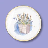idyllic lavender nordic fresh wind wall clock living room decorative painting clocks murals round creative design clocks