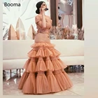 Booma многоярусная юбка арабские вечерние платья с открытыми плечами с оборками Длинные официальные платья с аппликацией Дубай трапециевидные платья для выпускного