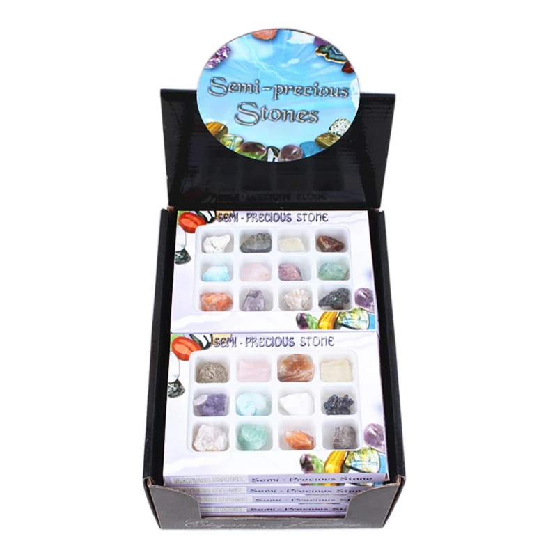 12 шт. камни кристаллов стихийных бедствий и минеральные DIY Многоцветный