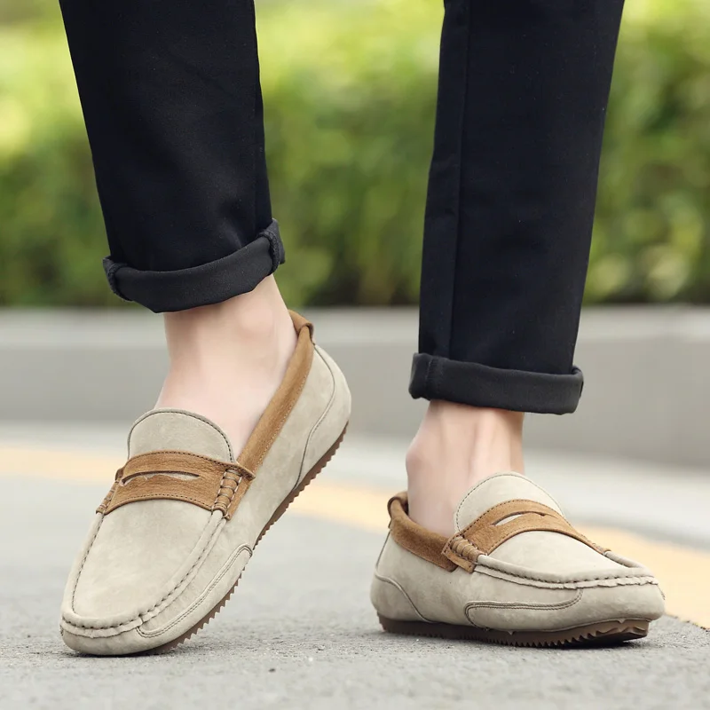 Мужские лоферы из натуральной кожи повседневные Мокасины ручной работы с