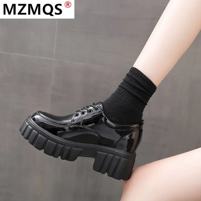 

2021 New Comfort Casual Shoes Women Fashion Women Sneaker Height Increasing Shoes Women Thick Bottom Leather Shoes Zapatos Mujer