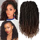 Синтетический удлинитель страстных косичек для плетения косичек, короткие косички для плетения косичек с эффектом омбре, пушистые закрученные косички, оптом