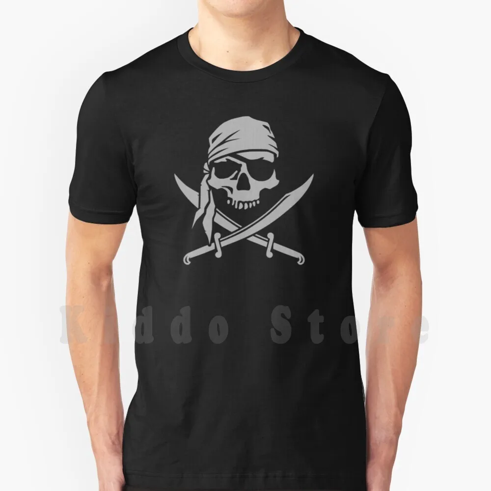 Футболка с пиратским черепом DIY большой размер 100% хлопок череп пирата пиратский
