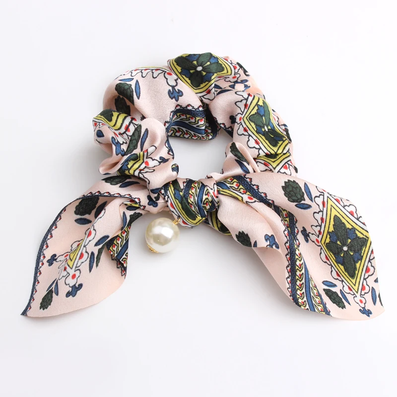 Богемная шифоновая резинка для волос с бантом эластичная женщин и девочек