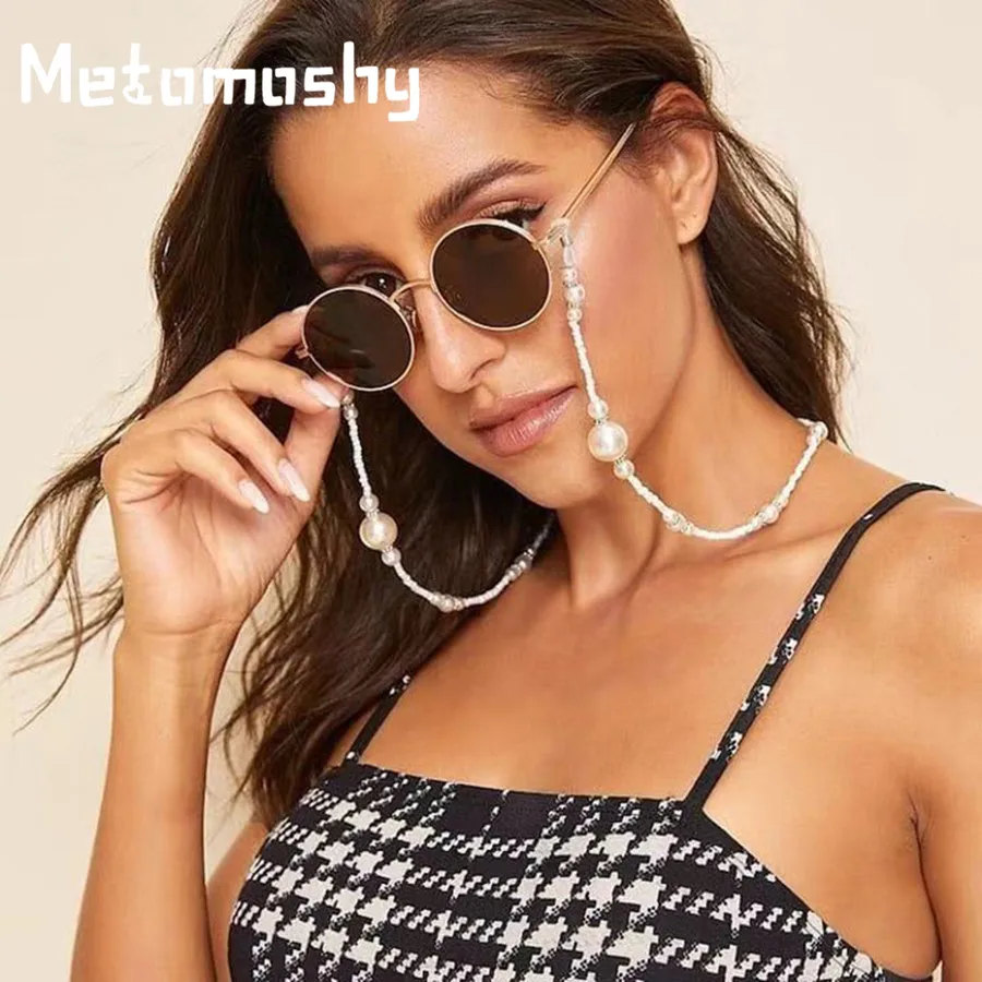 

2020 New Fashion Sunglasses Chains Eyeglass Holder Necklace Sunglass Eye Glass Neck Strap Chain Lanyard Pearl Beaded Sunglass