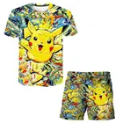 Детский летний комплект из футболки и шортов, на Возраст 4-14 лет