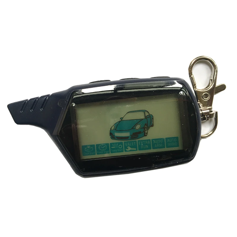 

Intelligent Two Way LCD Remote Control Key Fob Chain Keychain Russian Vehicle Security Two Way Car Alarm System