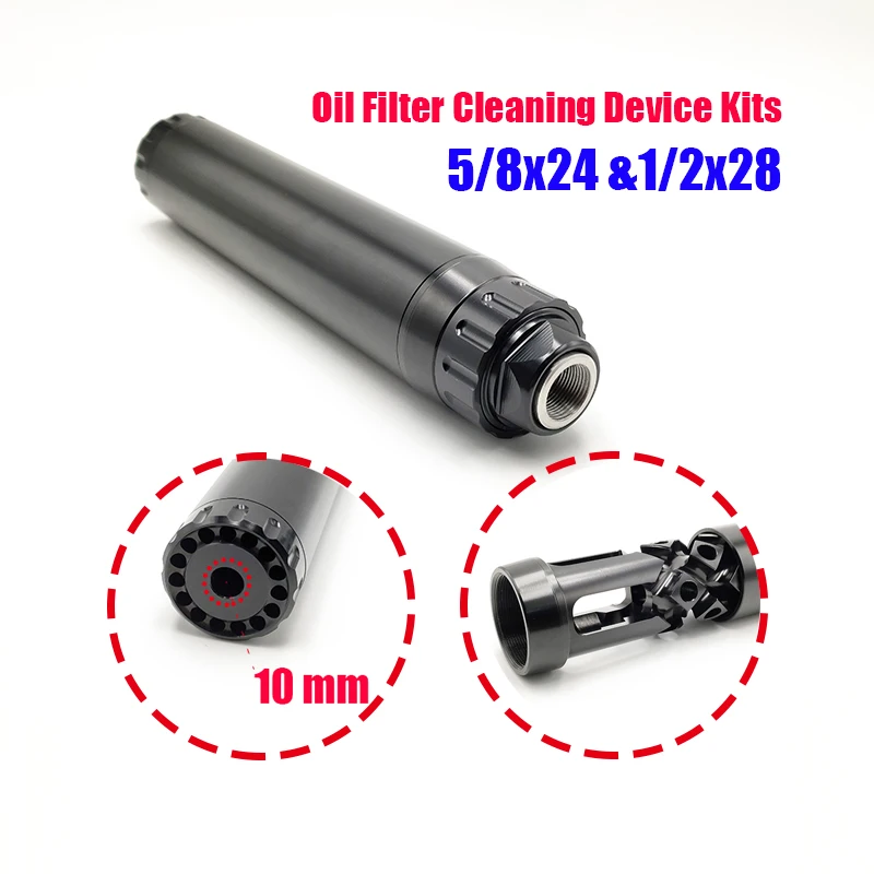 

10mm Fuel Filter 1.7''x8.65''L Solvent Trap 1.375 x 24 Aluminum Tube 5/8x24 Oil Filter 1/2x28 Oil Catching Cleaning Device Kits