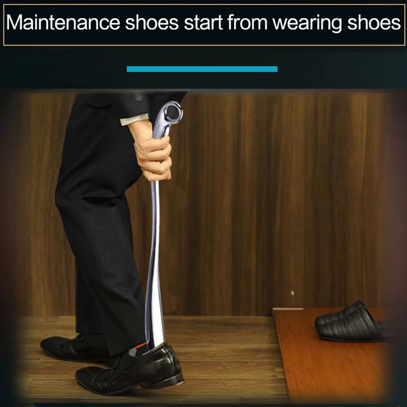 Professional Metal ShoeHorns Long Handle 52cm Length Alloy For Convenient Wearing Shoes Horn  Leather High Heel Hanging Spoon