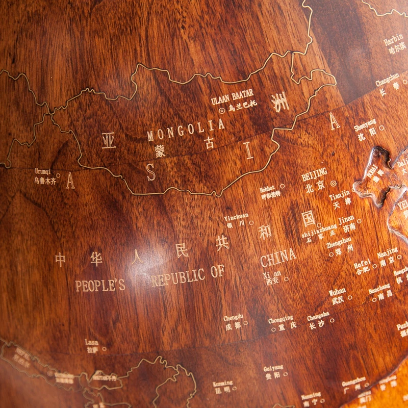 Объемный рельефный большой шар из массива дерева пол украшение для дома и офиса