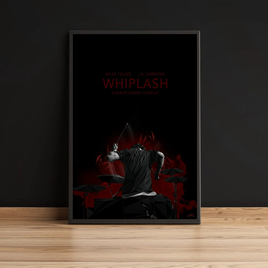 Whiplash минималистичный барабанный барабан коллаж музыка джаз альтернатива