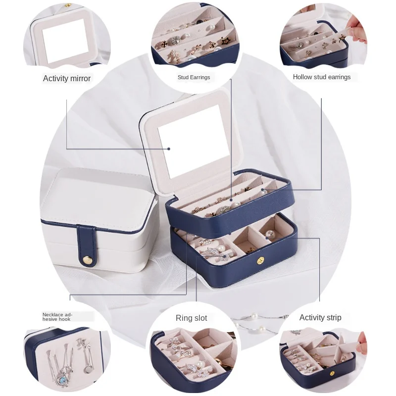 Шкатулка для ювелирных изделий многослойная компактная портативная шкатулка из