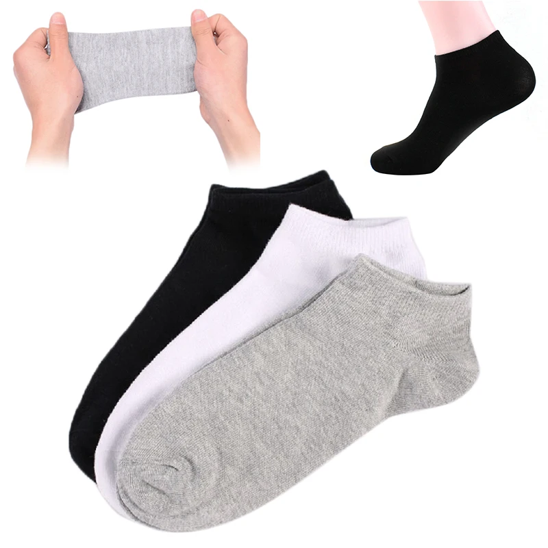 

HOT SALE 2020 10Pair Solid Cotton Men's Solid Socks Invisible Ankle Socks Men Summer Breathable Thin Male Boat Socks