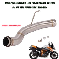 2016 2020 for ktm1290 superduke gt motorcycle middle pipe lossless connect original front tube with tail exhaust muffler pipe
