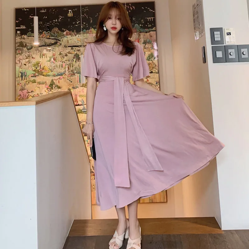 Женское длинное платье-макси CINESSD розовое хлопковое свободное платье до середины