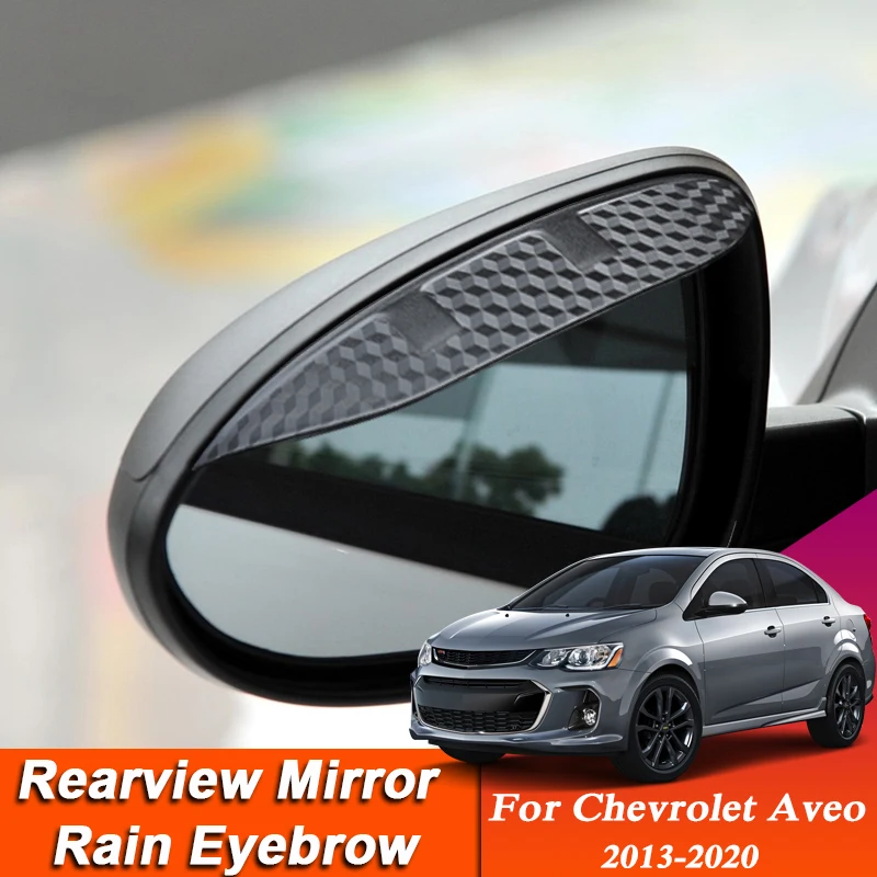 

Car-styling For Chevrolet Aveo 2013-2020 Carbon Fiber Rearview Mirror Eyebrow Rain Shield Anti-rain Cover External Sticker