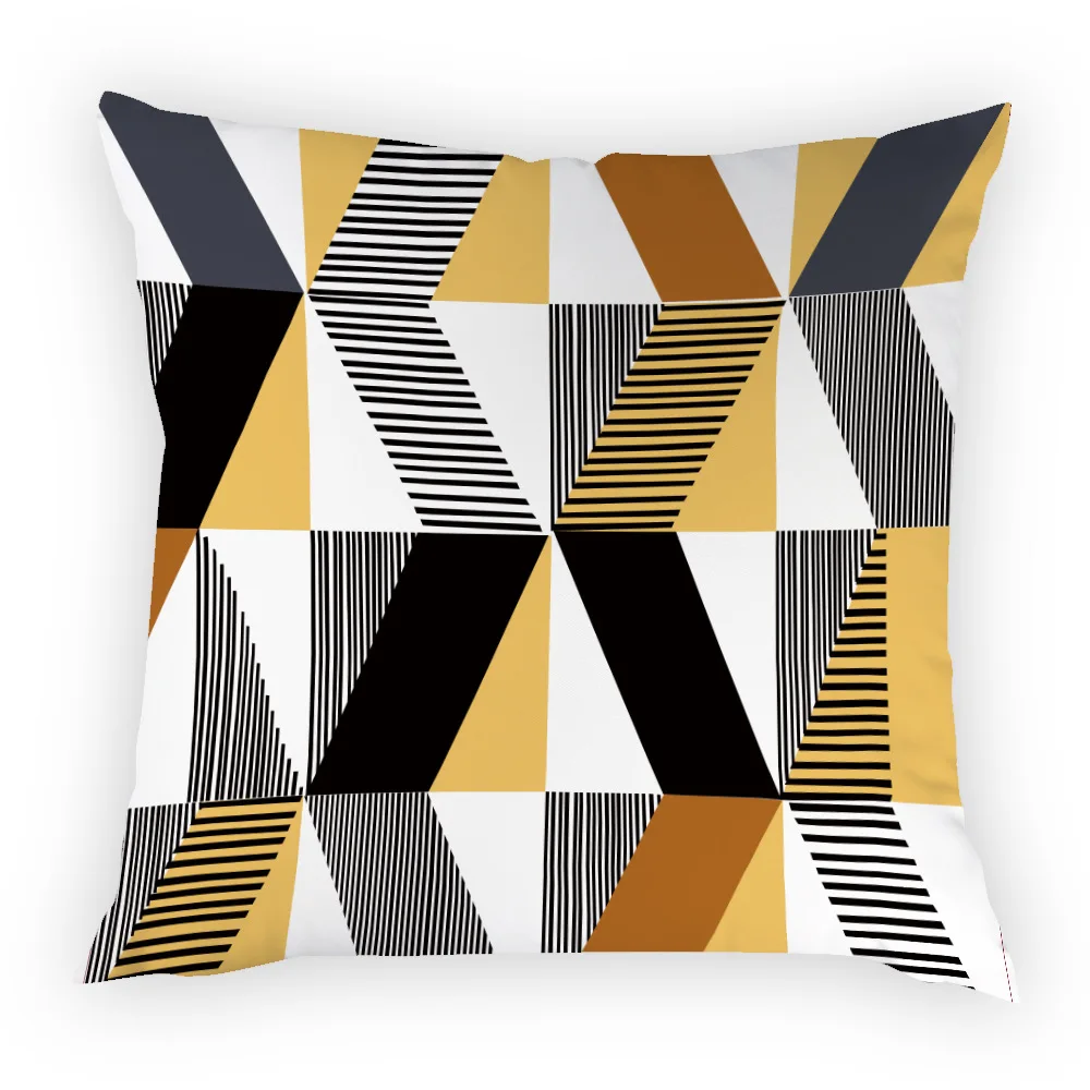 Чехол для подушки с геометрическим рисунком желтые персиковые наволочки подушек