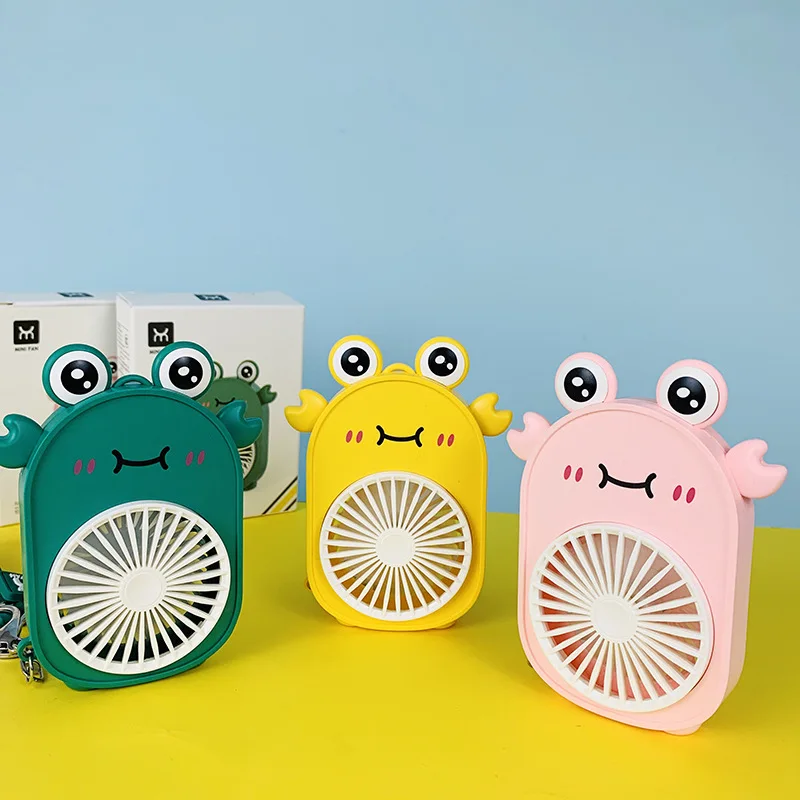 New Cartoon Cute Little Crab Keychain   Fashion Creative Usb Charging Small Fan Keychain   Ladies Bag Mobile Phone Fun Keychain