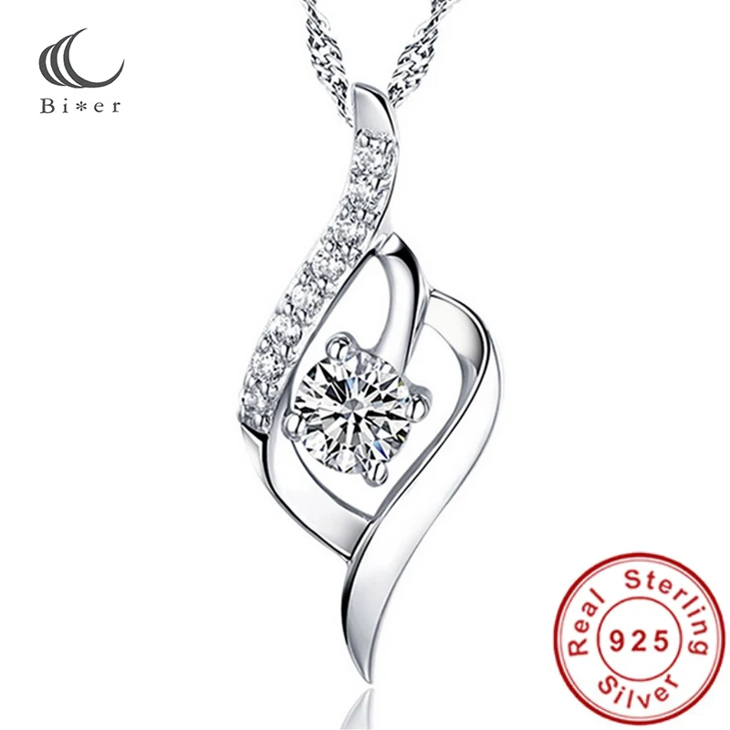 Ожерелье серебряного цвета с кристаллом из белого фиолетового циркония ожерелье