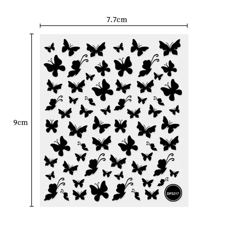 

1 Sheet Love Heart 3D Nail Sticker Sweet Bowknot Self-Adhesive Slider Snake Flower Leaves Nail Art Decals Manicures Foils