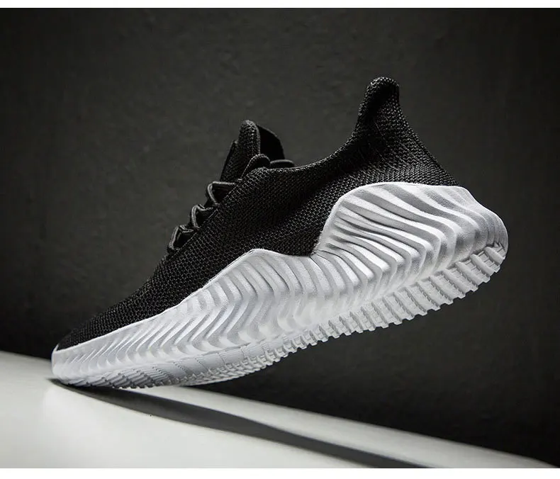 Мужские кроссовки Flyknit Дышащая повседневная мужская обувь Light Large Size Tennis Male Поддержка взрослых Dropshipping 39-47