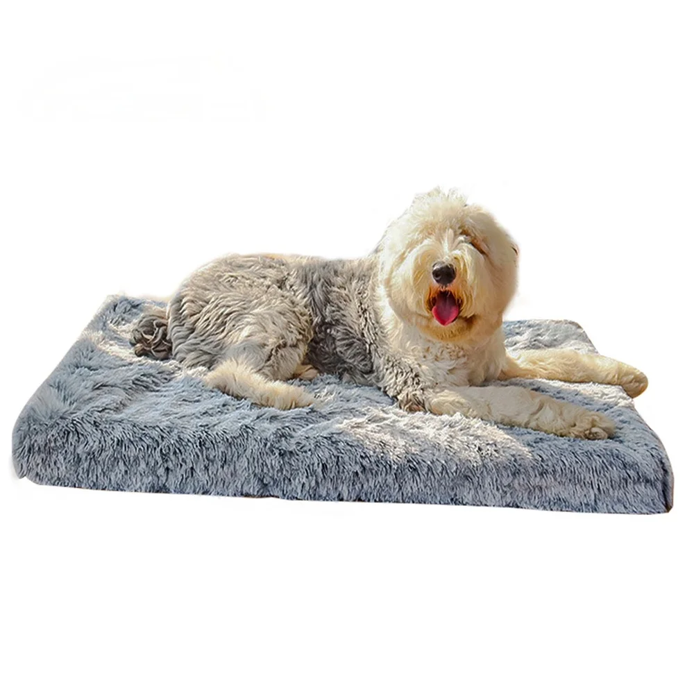 

Autumn and winter bed plush pet dog bed with plush super soft dog pad portable dog supplies