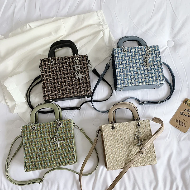 Плетеная женская сумка через плечо качественная для покупок большой вместимости