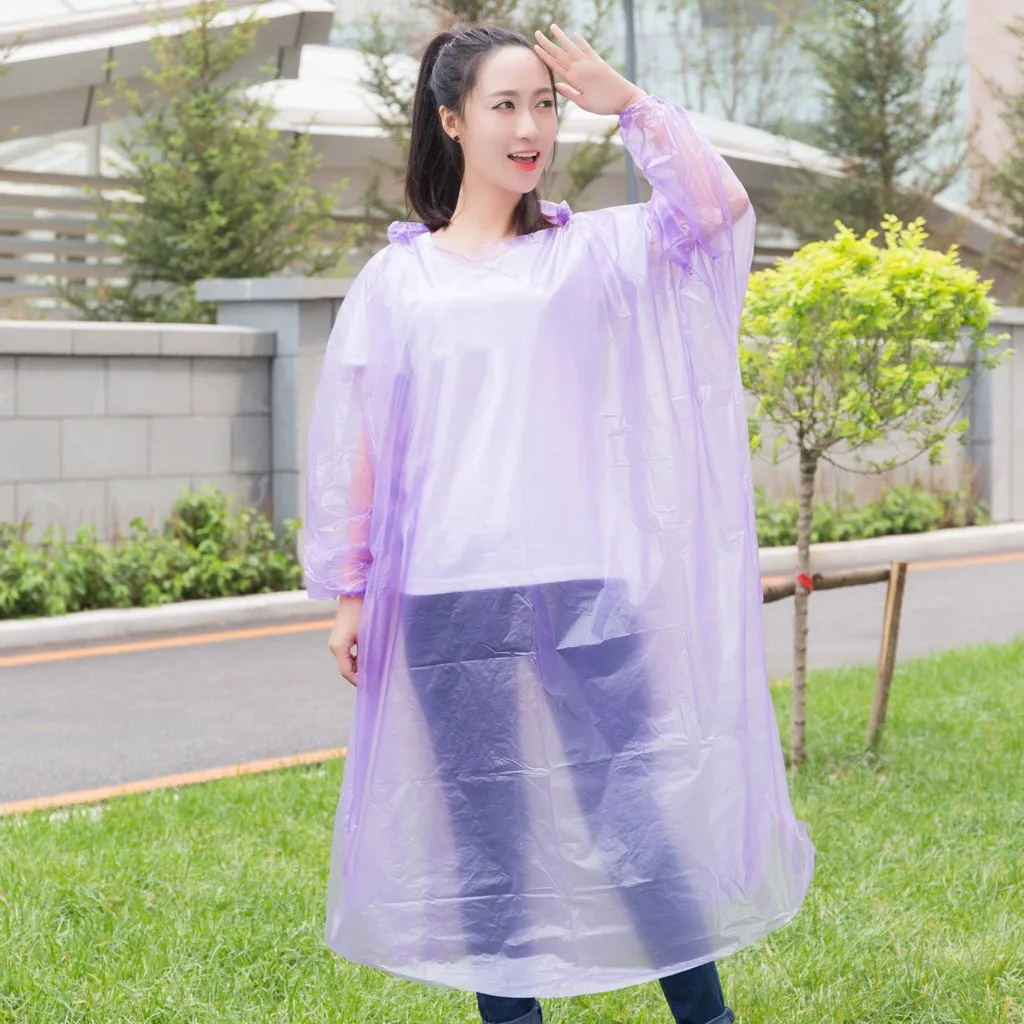 1pcs Disposable Adult Emergency Rainproof Rain Coat Motorcycle Rainwear Anti-droplets Hiking Poncho Environmental Jacket |