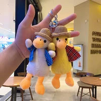 cowboy duck with hat plaid shirt plush keychain backpack ornaments phone bag accessories boy girl cute gift desktop decoration